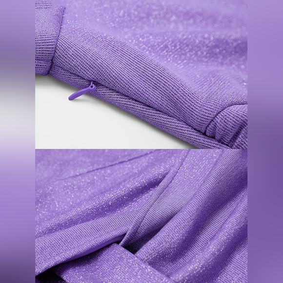Electric Violet Crew Collar Long Sleeve Sequins - Picture 6 of 6